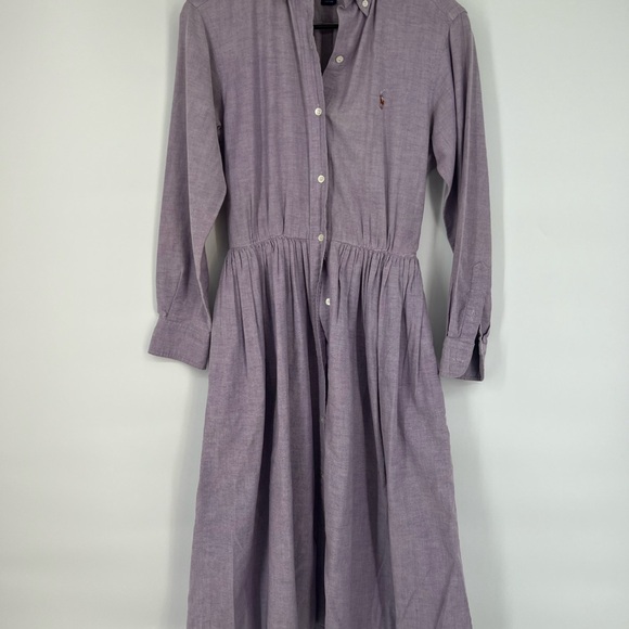 Purple Ralph Lauren women’s cotton purple Dress with pockets - Picture 3 of 11